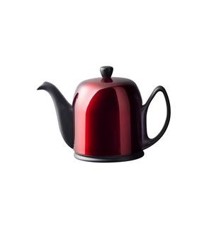 Guy Degrenne: Salam Theepot Pomme d'amour zwart/rood 6 kopjes