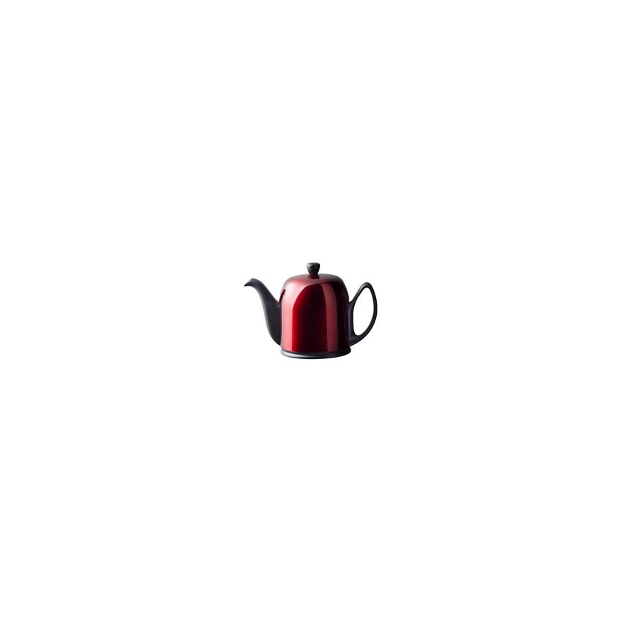 Guy Degrenne: Salam Theepot Pomme d'amour zwart/rood 6 kopjes