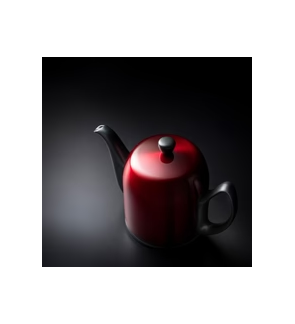 Guy Degrenne: Salam Theepot Pomme d'amour zwart/rood 6 kopjes