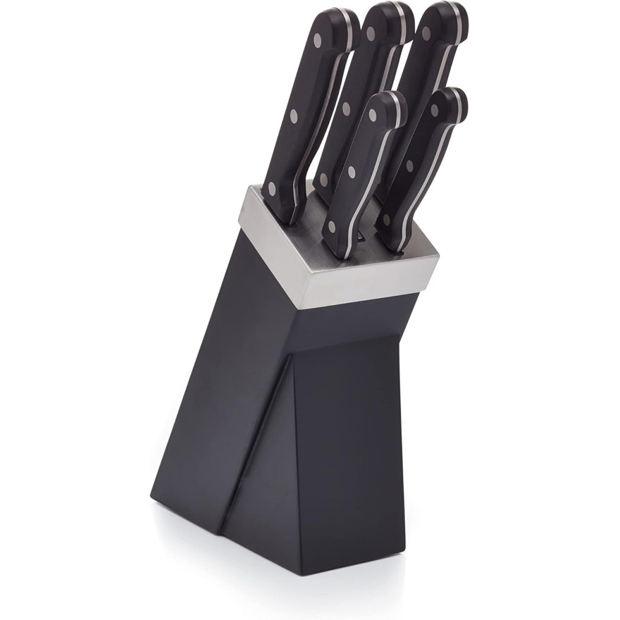 Kitchenkraft: Bloc 5 Couteaux de Cuisine Noir