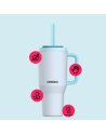 Kambukka: Rio Tumbler wit kokosnoot 950 ml met telescopisch rietje