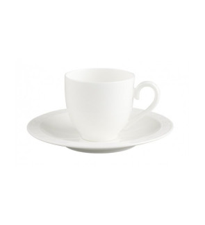 Villeroy & Boch: White Pearl Tasse moka avec soucoupe 2 pièces