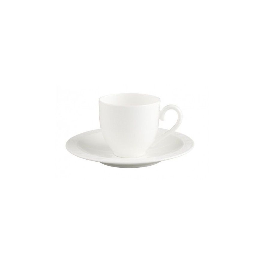 Villeroy & Boch: White Pearl Tasse moka avec soucoupe 2 pièces