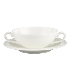 Villeroy & Boch: White Pearl Tasse à bouillon avec soucoupe 2 pièces