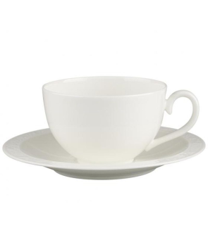 Villeroy & Boch: White Pearl Tasse petit-déjeuner avec soucoupe 2 pièces