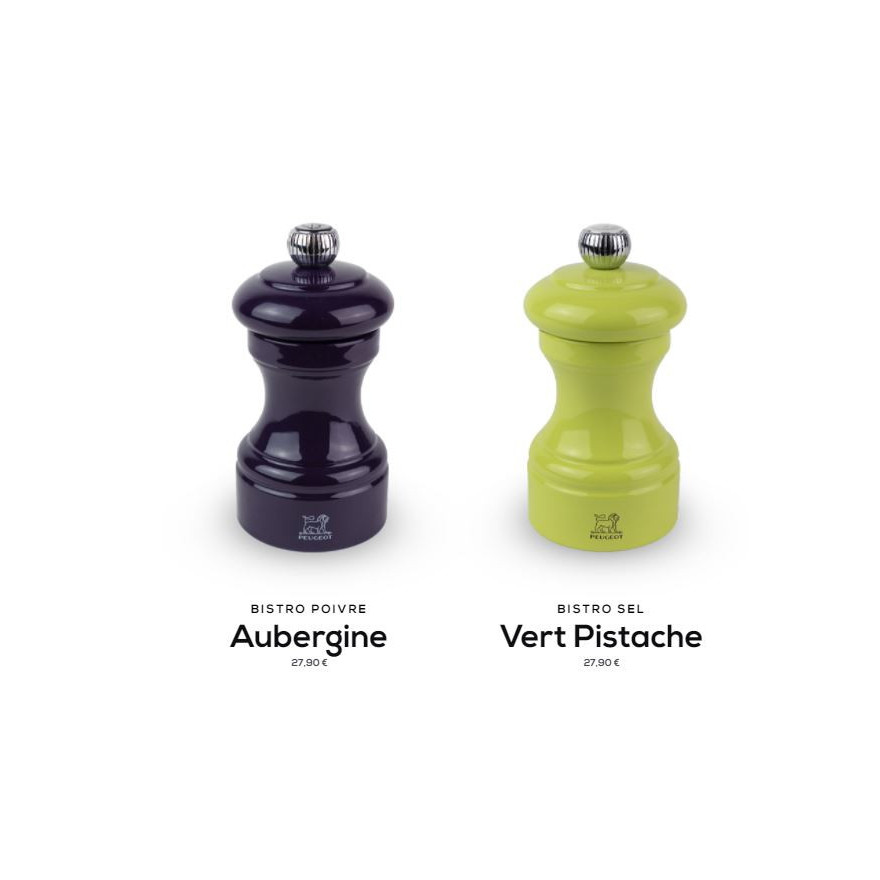 Peugeot: Bistrorama Duo Aubergine-Vert Moulins à poivre et à sel 10 cm