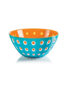 Guzzini: Le Murrine Saladier-Bol bleu/orange 20 cm.