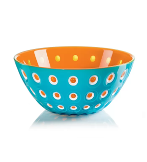 Guzzini:  Le Murrine Saladier-Bowl blauw/oranje 25 cm.