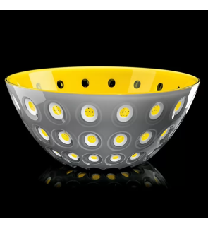 Guzzini: Le Murrine Saladier-Bol gris/jaune 25 cm.