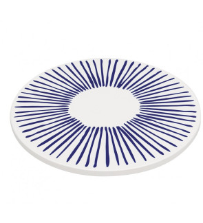 Zassenhaus: Nordic Round Keramiek Plat 20 cm Blauwe lijnen