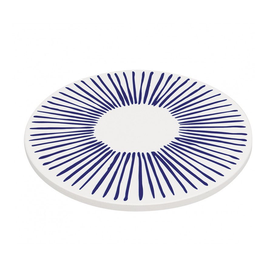 Zassenhaus: Nordic Round Keramiek Plat 20 cm Blauwe lijnen