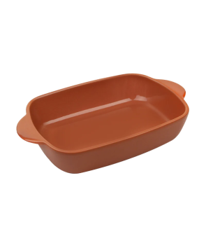 Menastyl: Terracotta rechthoek steengoed ovenschaal 38 cm