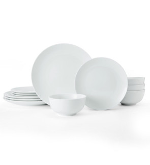 Mikasa: Chalk Set van 12 Delige Fine China Bone Dinnerware