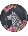 Mikasa: Wild heart plateau rond imprimé zèbre 36cm