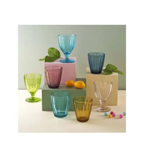 Rose & Tulipani:   Amami Turquoise Kleurrijk Water/Sap Glas