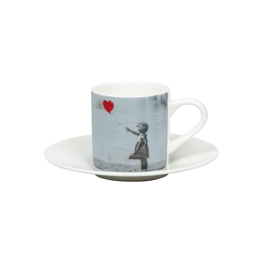 Konitz: Tasse expresso & soucoupe "Girl with Balloon" Banksy 9,5 cl