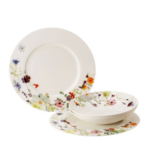 Rosenthal:  Set van 2 platte borden en 2 diepe borden Brillance Grand air