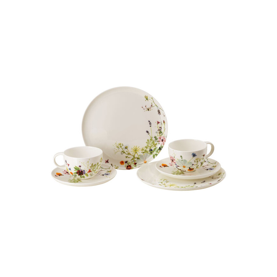 Rosenthal: Coffret de 2 assiettes dessert et 2 tasses & soucoupes Brillance Grand air