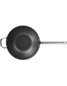 Scanpan: Zwarte IJzeren Wok 30 cm ongecoat en antiaanbaklaag.