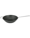 Scanpan: Zwarte IJzeren Wok 30 cm ongecoat en antiaanbaklaag.