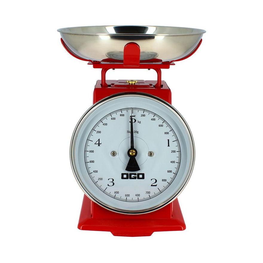 OGO: Balance de cuisine mécanique rouge jusqu'à 5 kgs