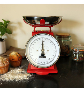 OGO: Balance de cuisine mécanique rouge jusqu'à 5 kgs