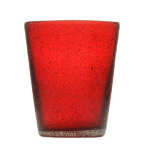 Memento: Gobelet à eau en verre soufflé 30cl Rouge