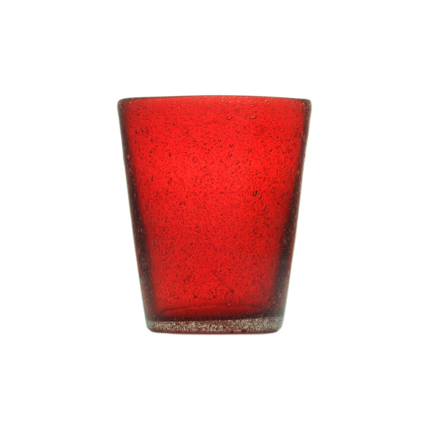 Memento: Gobelet à eau en verre soufflé 30cl Rouge