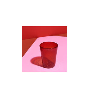 Memento: Geblazen glazen waterbeker 30cl Rood