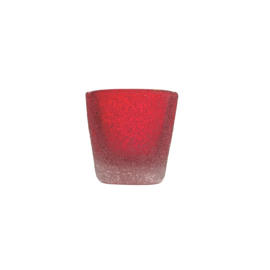 Memento: Borrelglas 5cl Rood in geblazen glas