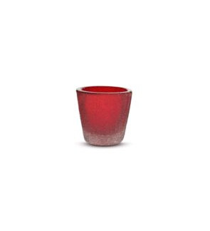 Memento: Borrelglas 5cl Rood in geblazen glas