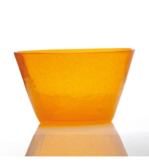 Memento: Saladier en verre soufflé Mandarine 24 cm