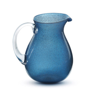 Memento: Cruche en verre soufflé 1,6L bleu foncé