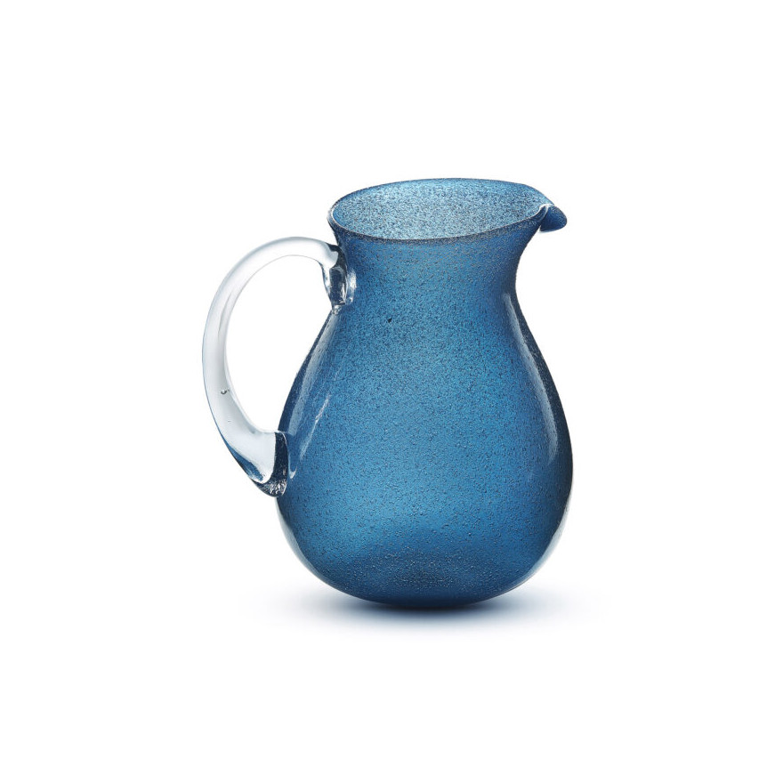 Memento: Cruche en verre soufflé 1,6L bleu foncé