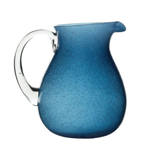 Memento: Cruche en verre soufflé 1,6L bleu foncé