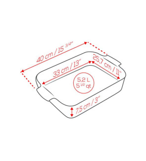 Peugeot: Appolia Plat four céramique rectange rouge 40 cm