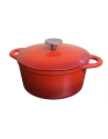 Baumalu: Cocotte en fonte ronde rouge intérieur noir 20 cm