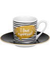 Konitz:  Set de 4 tasses expresso et sous-tasses « I love espresso»  9,5 cl