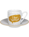 Konitz:  Set de 4 tasses expresso et sous-tasses « I love espresso»  9,5 cl