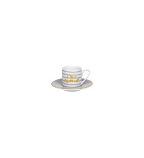 Konitz:  Set de 4 tasses expresso et sous-tasses « I love espresso»  9,5 cl